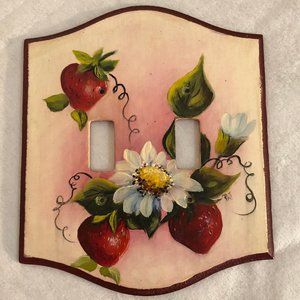 Vintage Artisan Hand painted double switch plate